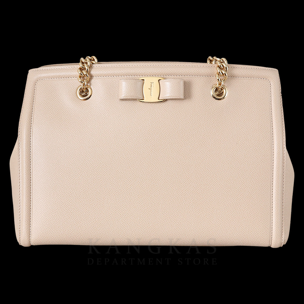 FERRAGAMO(USED)페레가모 바라리본 레더 체인백